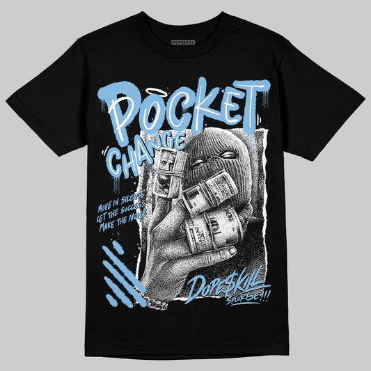 University Blue Sneakers DopeSkill T-Shirt Pocket Change Graphic Streetwear - Black