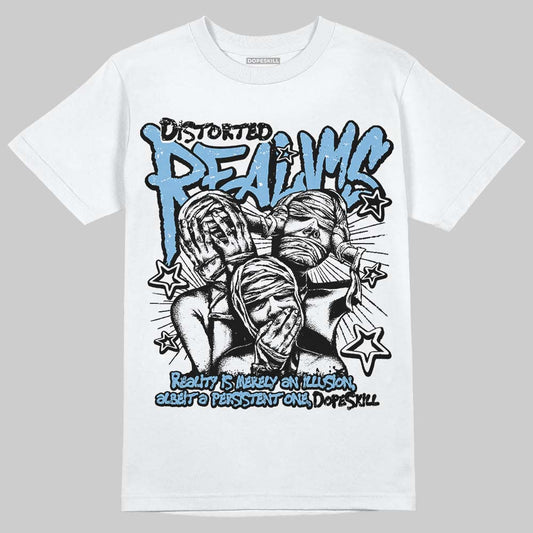 University Blue Sneakers DopeSkill T-Shirt Distorted Realms Graphic Streetwear - White