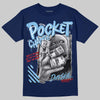 University Blue Sneakers DopeSkill T-Shirt Pocket Change Graphic Streetwear - Navy
