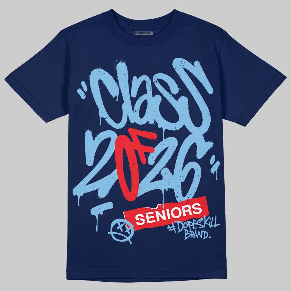 University Blue Sneakers DopeSkill T-Shirt Class of 2026 Graphic Streetwear - navy
