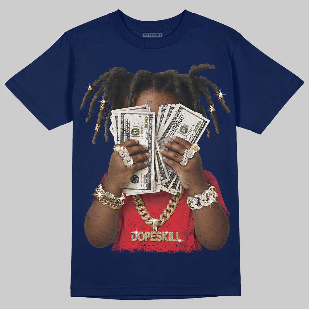 University Blue Sneakers DopeSkill T-Shirt Rich Youth Graphic Streetwear - Navy