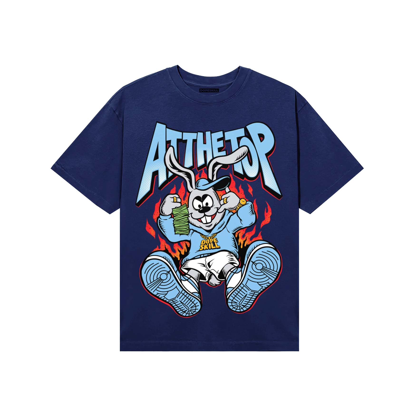 University Blue Sneakers DopeSkill T-Shirt At The Top Graphic Streetwear - navy