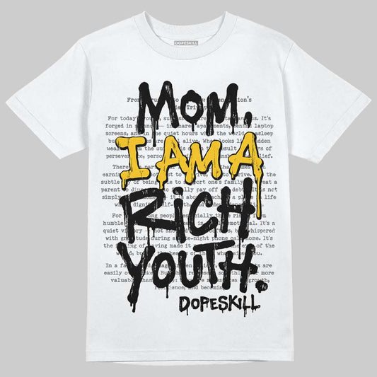Yellow Sneakers DopeSkill T-Shirt Mom, I Am A Rich Youth Graphic Streetwear - White