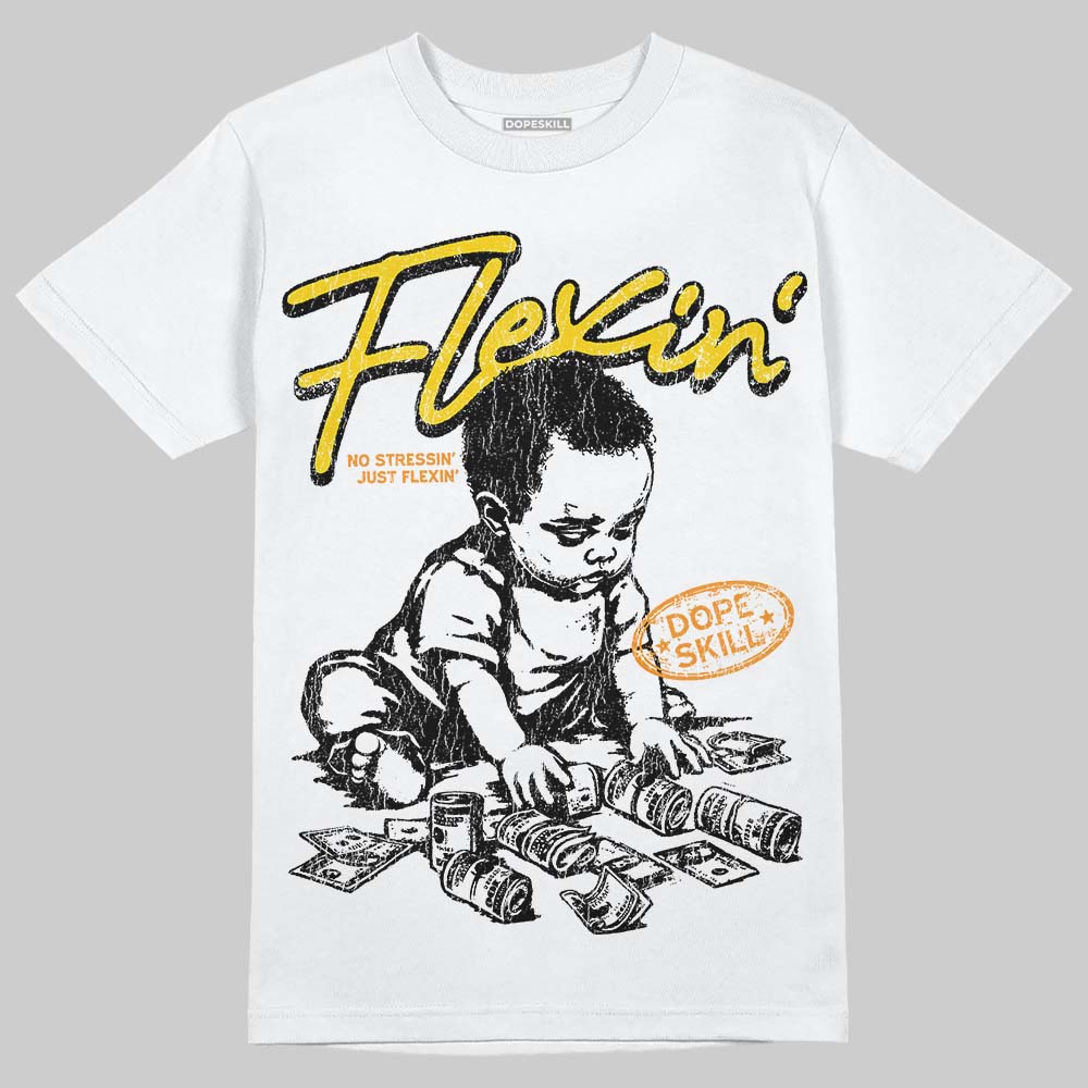 Jordan 6 “Yellow Ochre” DopeSkill T-Shirt Flexin' Graphic Streetwear - White