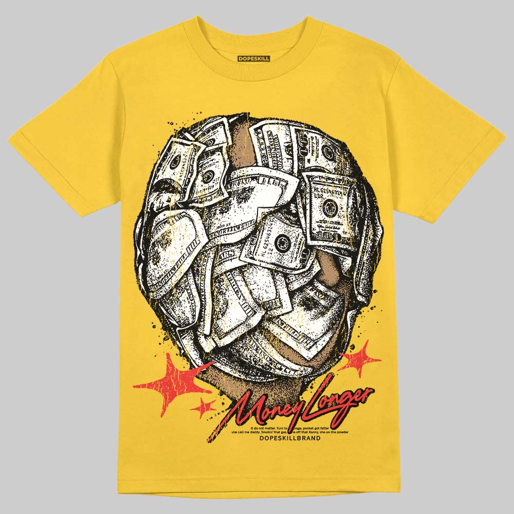 Yellow Sneakers DopeSkill T-Shirt Money Longer Graphic Streetwear - Gold