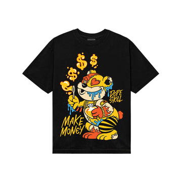 Yellow Sneakers DopeSkill T-Shirt Make Money Graphic Streetwear - Black