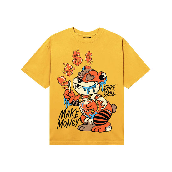 Yellow Sneakers DopeSkill T-Shirt Make Money Graphic Streetwear - Gold