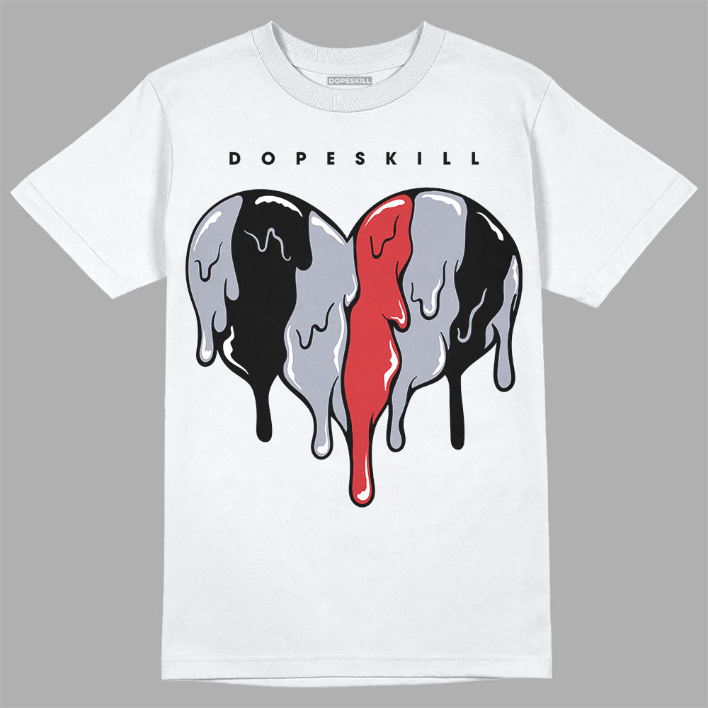 Jordan 4 “Bred Reimagined” DopeSkill T-Shirt Slime Drip Heart Graphic Streetwear - White