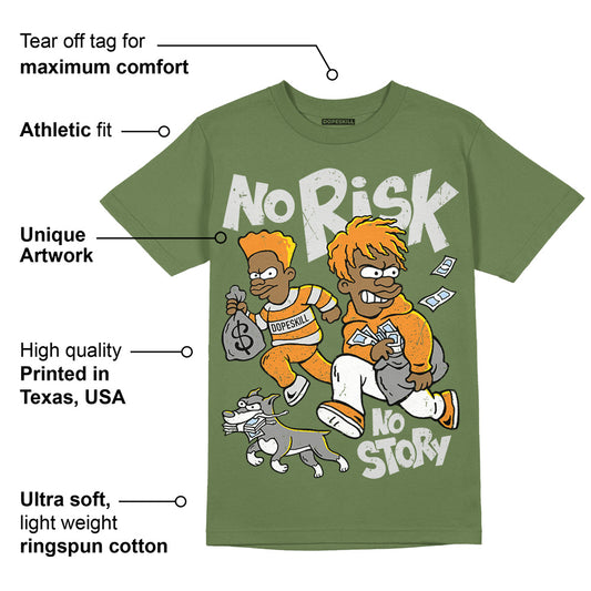Olive 5s DopeSkill Olive T-shirt No Risk No Story Graphic