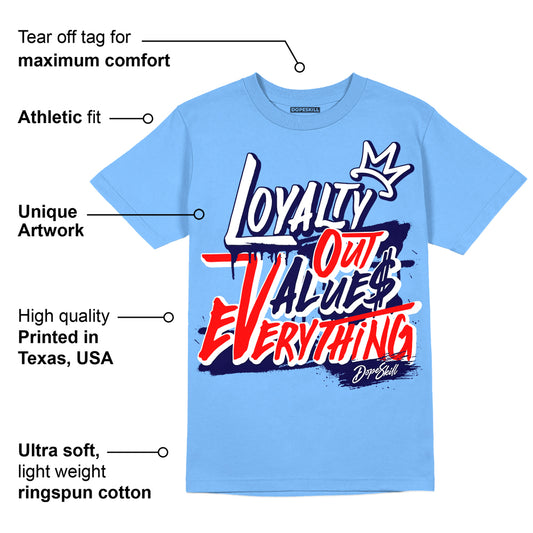 Powder Blue 9s DopeSkill Sky Blue T-shirt LOVE Graphic