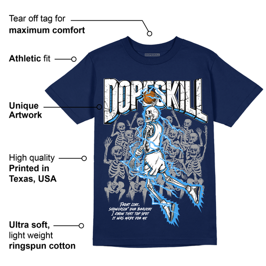 Midnight Navy 3s DopeSkill Navy T-shirt Thunder Dunk Graphic