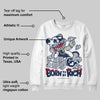 Summit White Navy 4s DopeSkill Sweatshirt Born To Be Rich Graphic