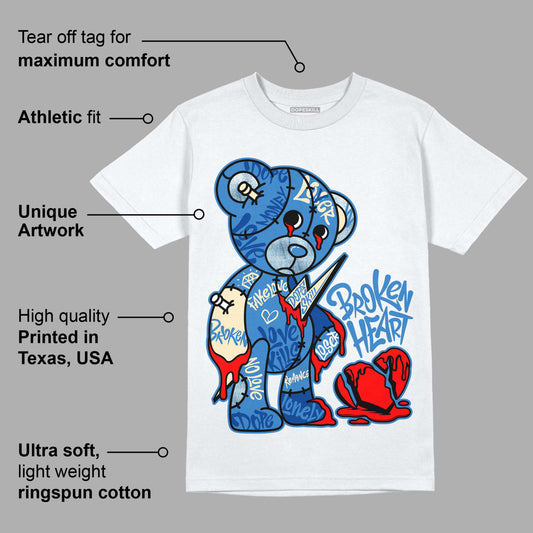 AJ 6 Acid Wash Denim DopeSkill T-Shirt Broken Heart Graphic