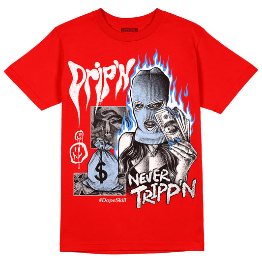Jordan 11 Retro Cherry DopeSkill Varsity Red T-Shirt Drip'n Never Tripp'n Graphic Streetwear