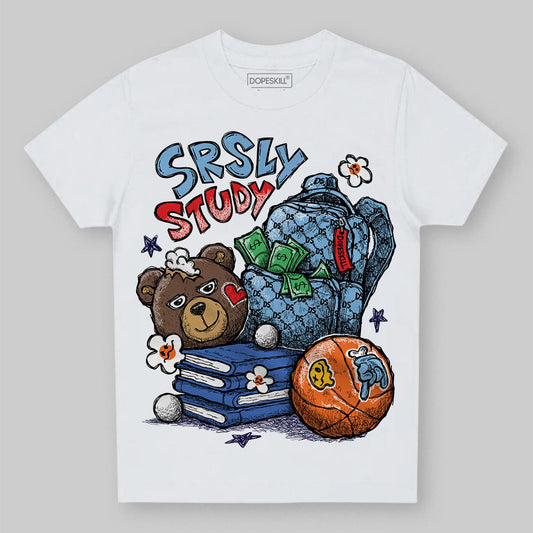 University Blue Sneakers DopeSkill Toddler Kids T-shirt SRSLY Study Graphic Streetwear - White