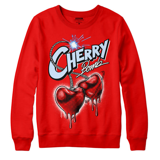 Jordan 11 Retro Cherry DopeSkill Varsity Red Sweatshirt Cherry Bomb Graphic Streetwear