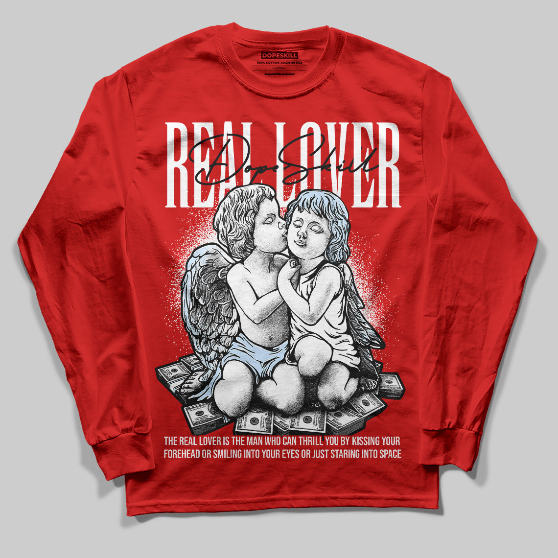 Jordan 11 Retro Cherry DopeSkill Varsity Red Long Sleeve T-shirt Real Lover Graphic Streetwear