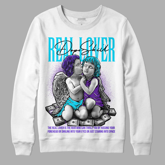 Jordan 6 "Aqua" DopeSkill Sweatshirt Real Lover Graphic Streetwear - White 