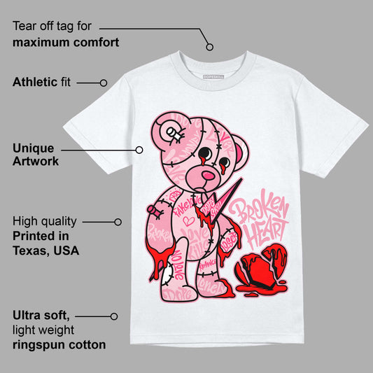 Question Mid Pink Toe DopeSkill T-Shirt Broken Heart Graphic