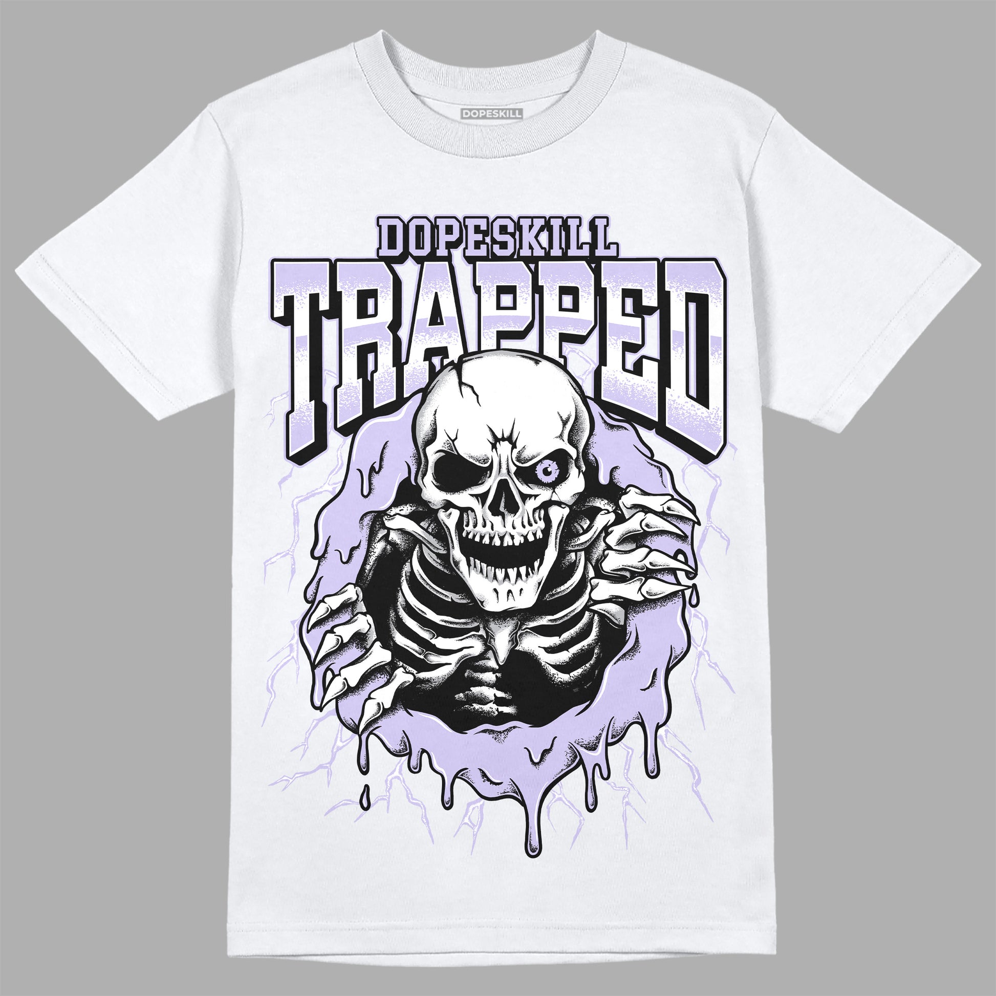 Jordan 11 Low Pure Violet DopeSkill T-Shirt Trapped Halloween Graphic Streetwear - White