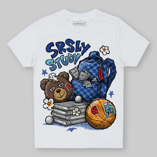 Royal Blue Sneakers DopeSkill Toddler Kids T-shirt SRSLY Study Graphic Streetwear - White