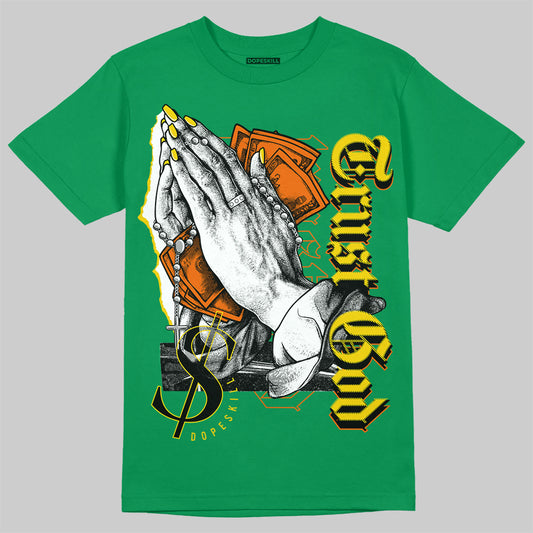 Green Sneakers DopeSkill Green T-shirt Trust God Graphic Streetwear