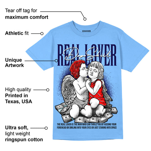 Powder Blue 9s DopeSkill Sky Blue T-shirt Real Lover Graphic