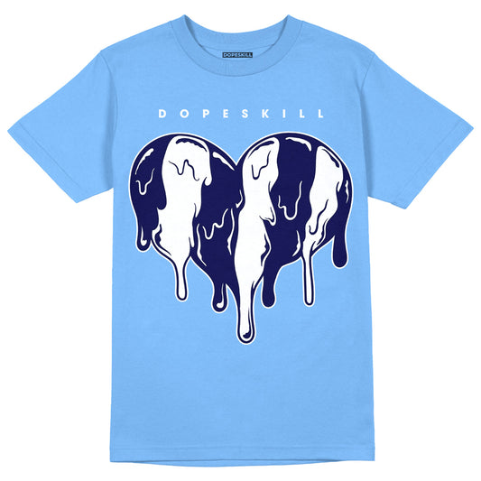 AJ 6 University Blue DopeSkill University Blue T-Shirt Slime Drip Heart Graphic