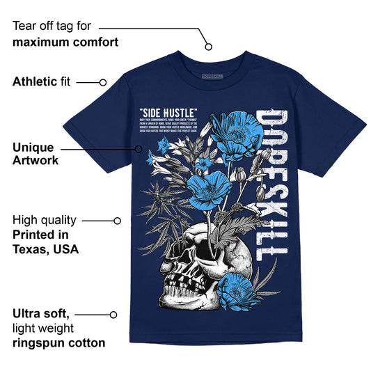 Midnight Navy 3s DopeSkill Navy T-shirt Side Hustle Graphic