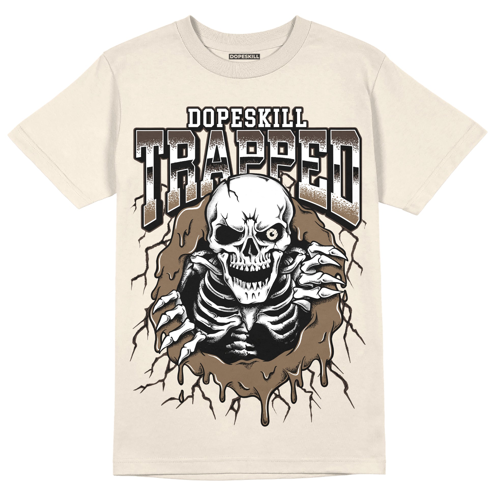 Travis Scott x Air Jordan 1 Low OG “Reverse Mocha” DopeSkill Sail T-shirt Trapped Halloween Graphic Streetwear
