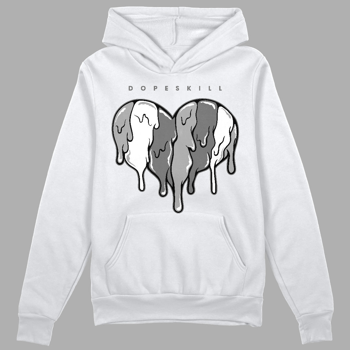 Jordan 12 Retro Stealth DopeSkill Hoodie Sweatshirt Slime Drip Heart Graphic Streetwear - White