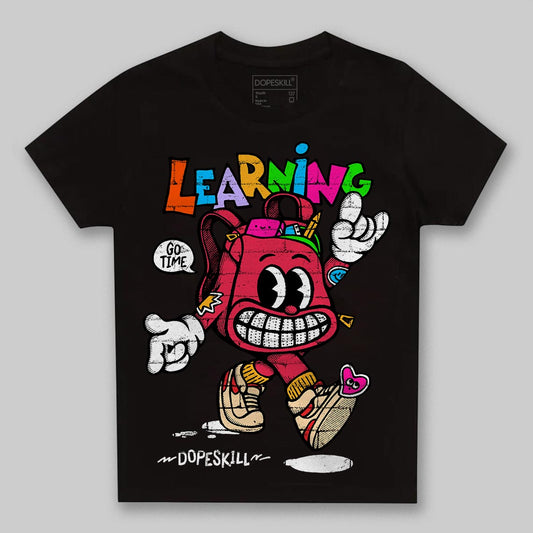 Red Sneakers DopeSkill Toddler Kids T-shirt Learning Graphic Streetwear - Black