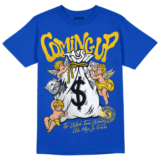 Jordan 14 “Laney” DopeSkill Varsity Royal T-shirt Money Bag Coming Up Graphic Streetwear 