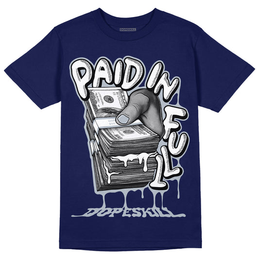 Jordan 11 Retro Midnight Navy DopeSkill T-shirt Paid In Full Graphic Streetwear
