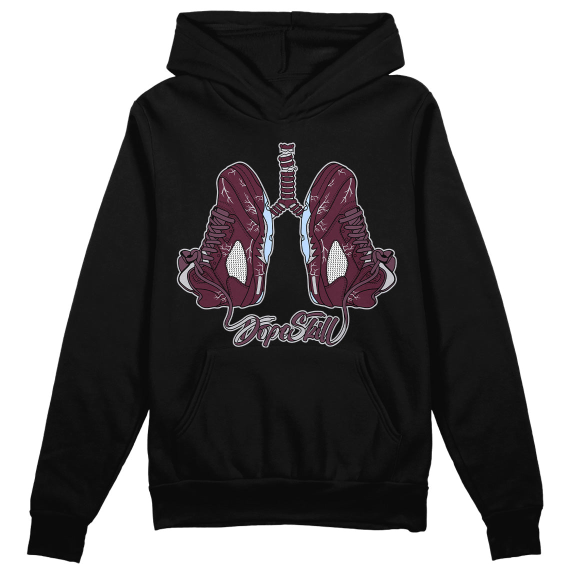 Jordan 5 Retro Burgundy (2023) DopeSkill Hoodie Sweatshirt Breathe Graphic Streetwear - Black