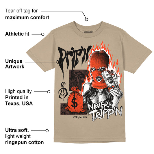 Latte 1s DopeSkill Medium Brown T-shirt Drip'n Never Tripp'n Graphic