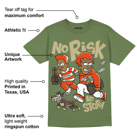 Olive Collection DopeSkill Olive T-shirt No Risk No Story Graphic