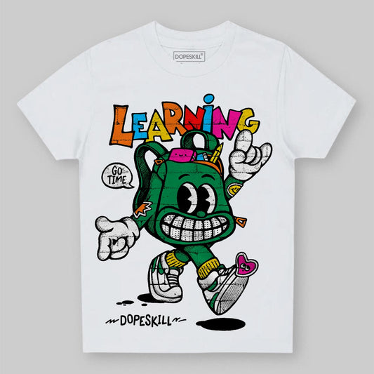 Green Sneakers DopeSkill Toddler Kids T-shirt Learning Graphic Streetwear - White