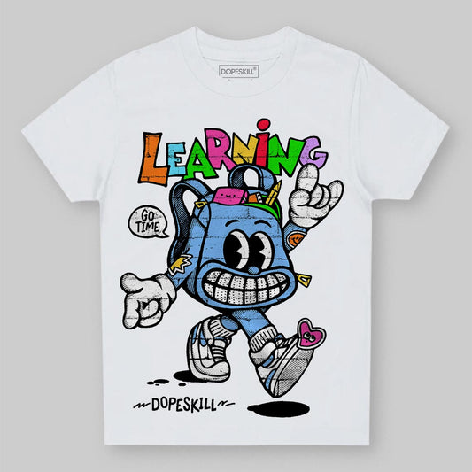 University Blue Sneakers DopeSkill Toddler Kids T-shirt Learning Graphic Streetwear - White