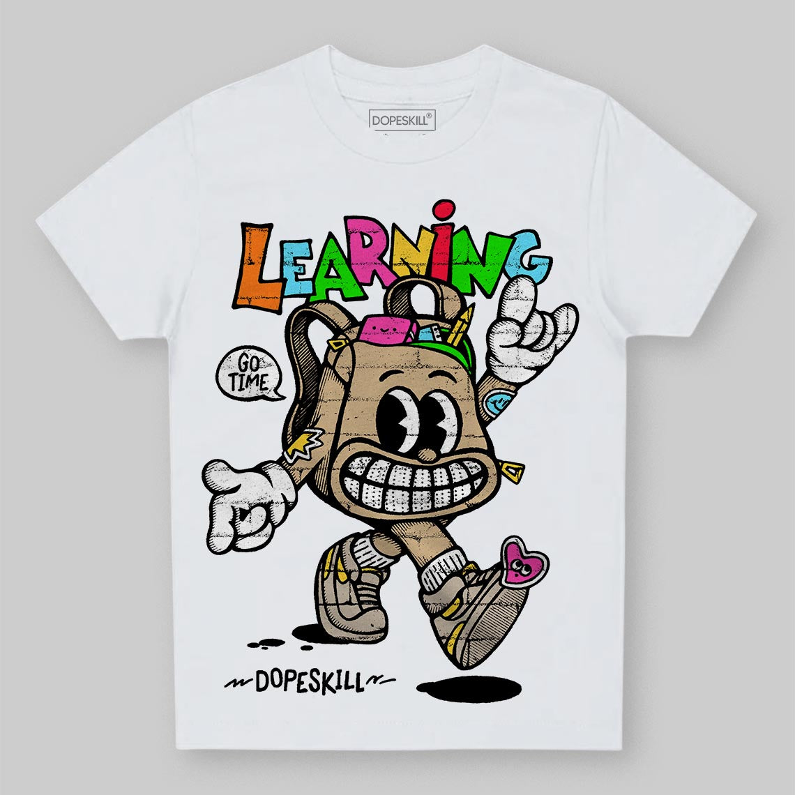 TAN Sneakers DopeSkill Toddler Kids T-shirt Learning Graphic Streetwear - White