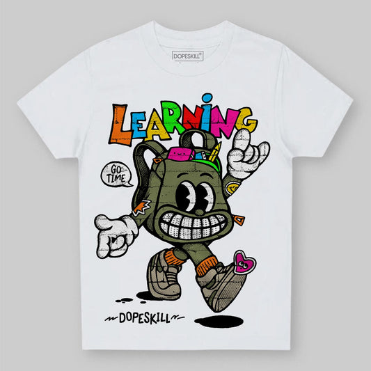 Olive Sneakers DopeSkill Toddler Kids T-shirt Learning Graphic Streetwear - White