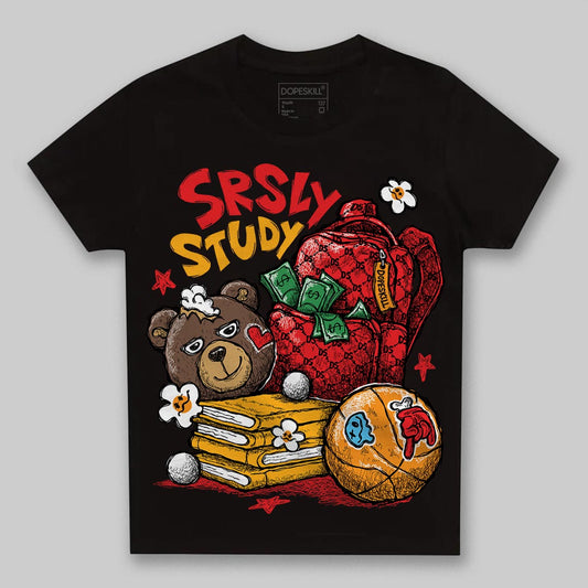 Red Sneakers DopeSkill Toddler Kids T-shirt SRSLY Study Graphic Streetwear - Black
