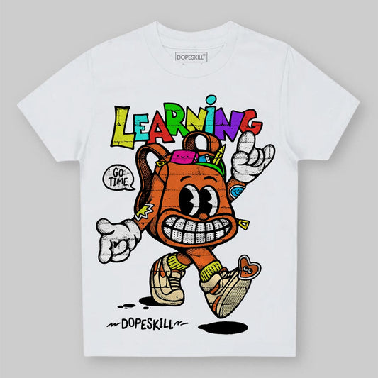 Orange, Black and White Sneakers DopeSkill Toddler Kids T-shirt Learning Graphic Streetwear - White