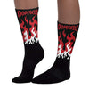 Bred 11s DopeSkill Sublimated Sock FIRE Graphic