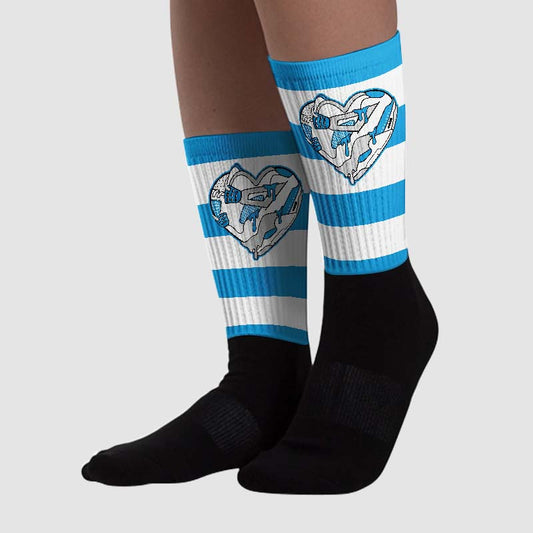 Military Blue 4s DopeSkill Sublimated Socks Horizontal Stripes Graphic