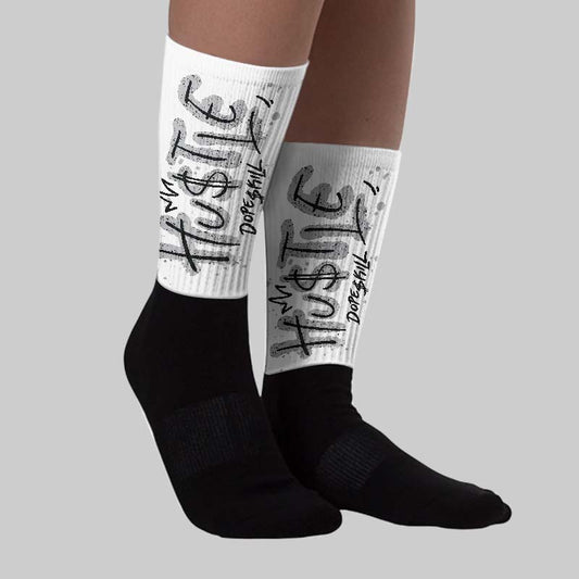 White Cement 4s DopeSkill Sublimated Sock Hustle Graphic