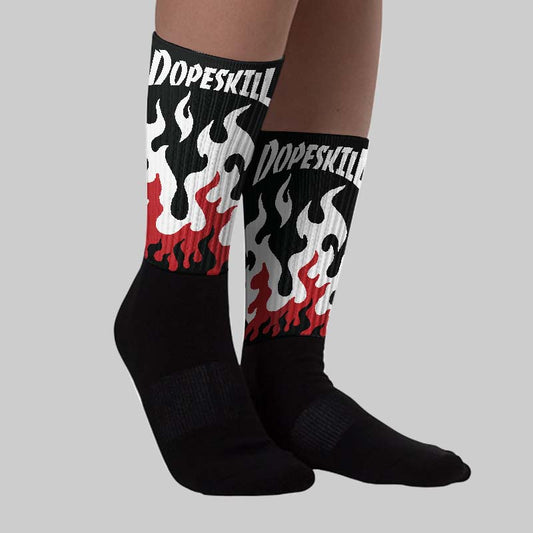 Black Toe Reimagined 1s DopeSkill Sublimated Sock FIRE Graphic