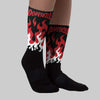Bred 11s DopeSkill Sublimated Sock FIRE Graphic