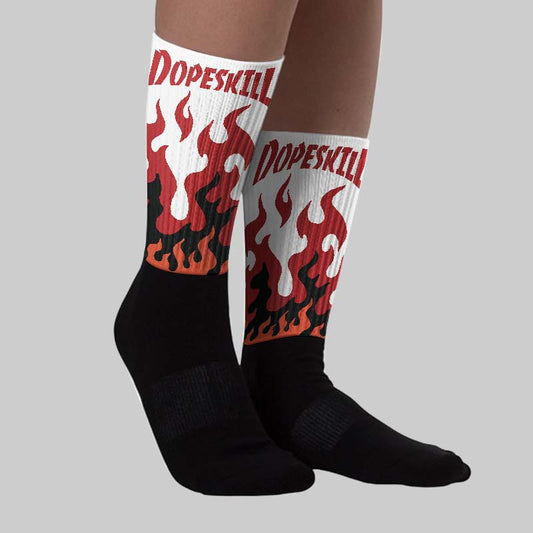 Brick By Brick 4s DopeSkill Sublimated Sock FIRE Graphic
