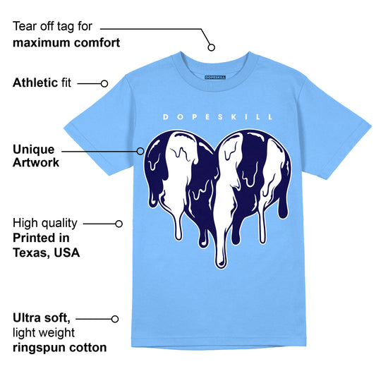 AJ 6 University Blue DopeSkill University Blue T-Shirt Slime Drip Heart Graphic